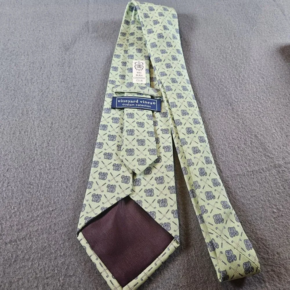Vineyard Vines Wee Burn‎ Country Club Silk Neck Tie Green 60x3.75